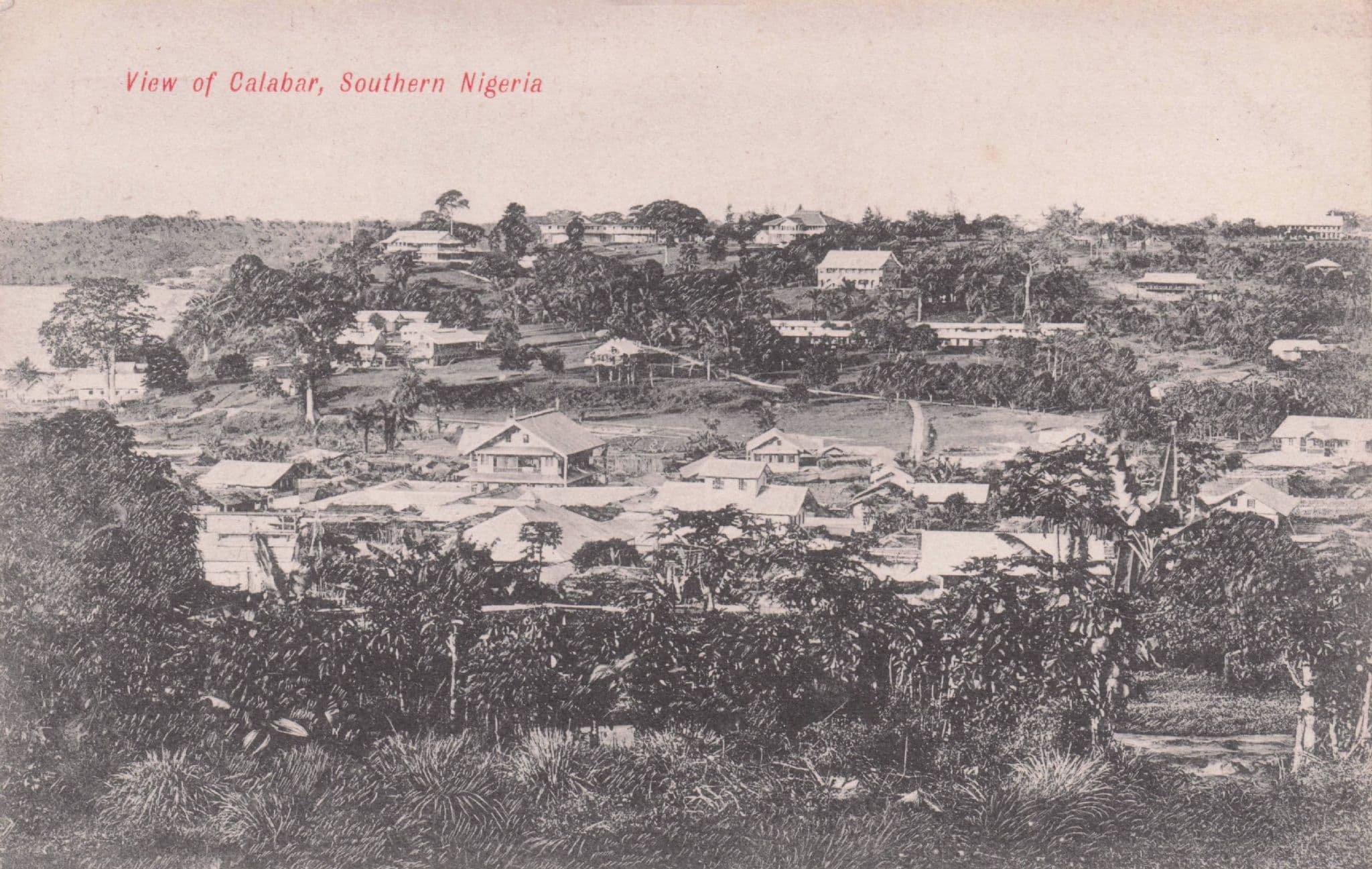 Calabar Nigeria Stunning Aerial Antique Postcard