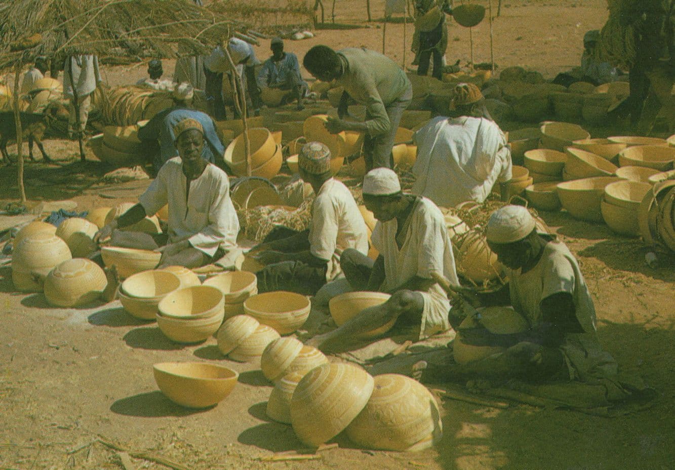 Calabash Carvers Crafts At Katsina Market Nigeria Postcard