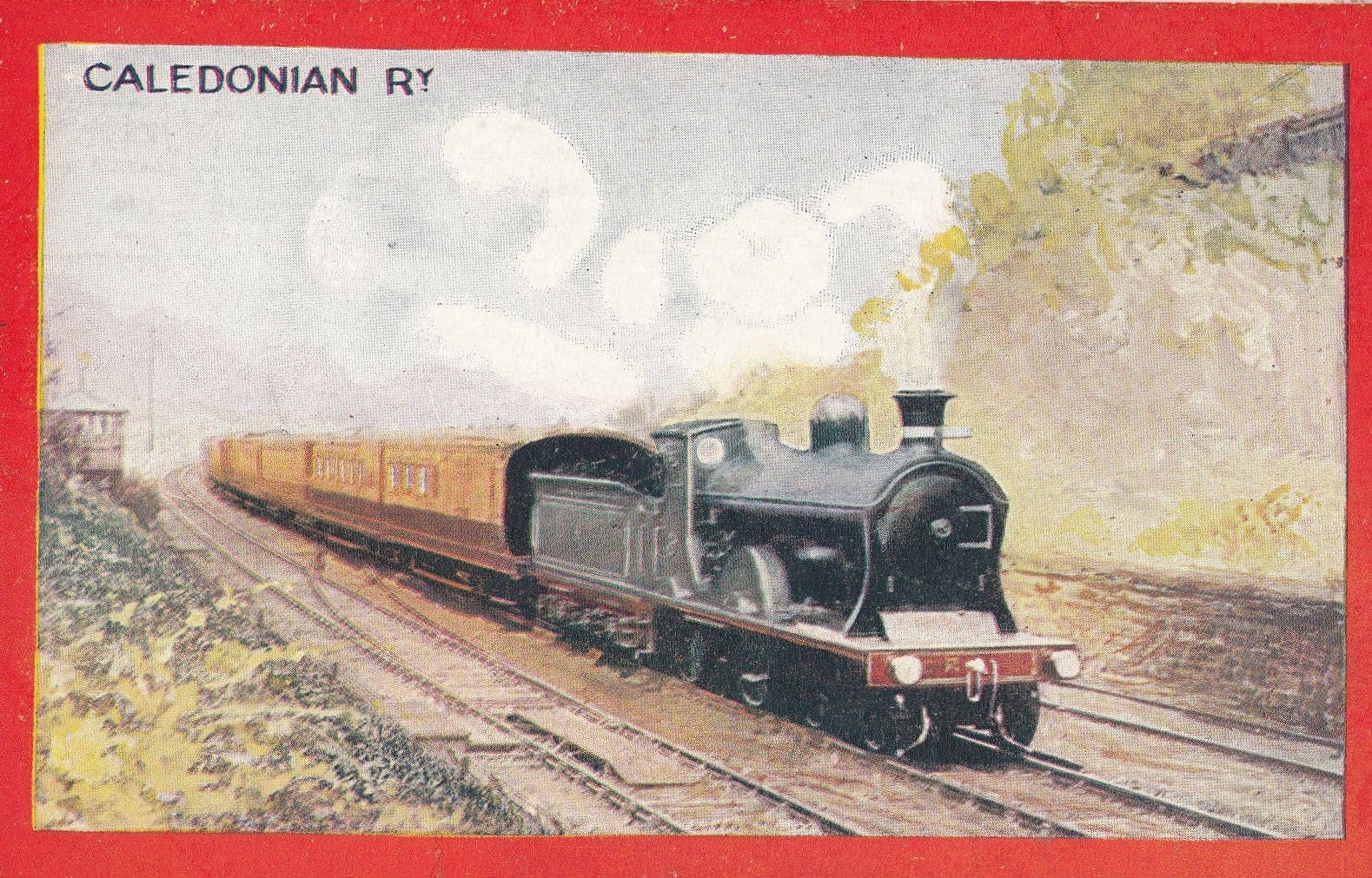Caledonian Railway 4-4-0 Drummond Express Train Postcard