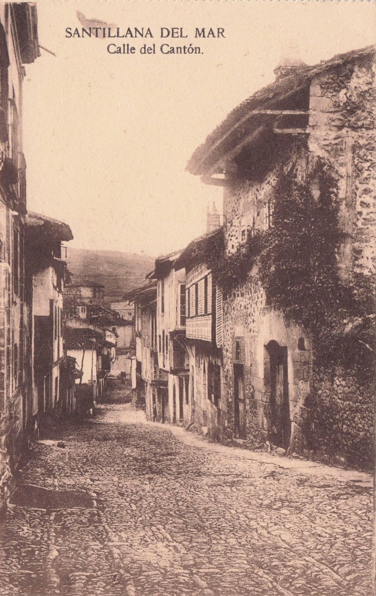 Calle Del Canton Santillano Del Mar Spain Antique Postcard