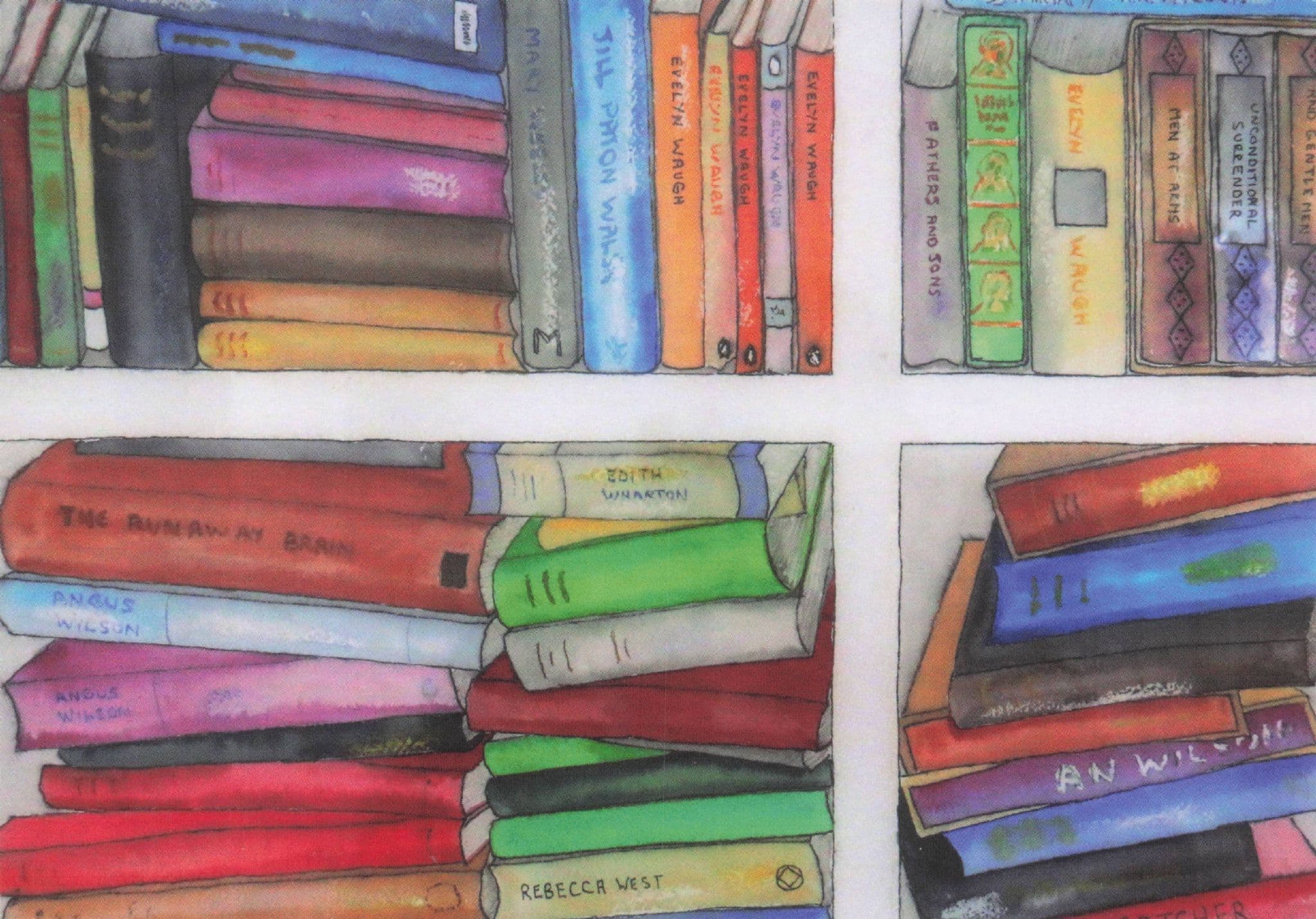 Cambridge Library Summer Book Reading Artist Painting Postcard