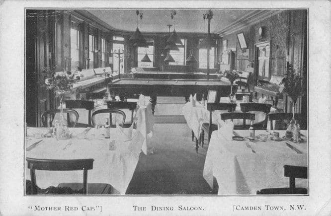 Camden Mother Red Cap Pub Worlds End Billiard Table London Old Postcard