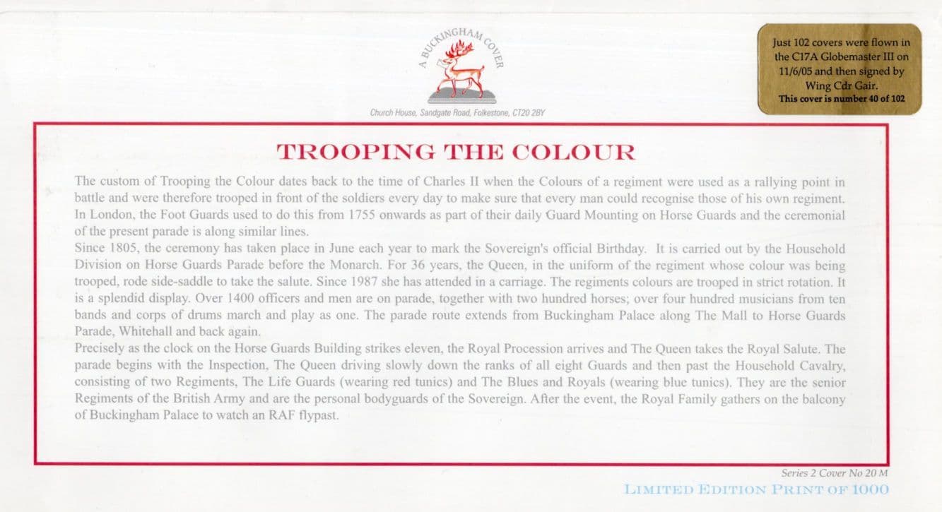 Cameron Gair Queen Elizabeth Birthday Flypast Commander Hand Signed 2005 FDC