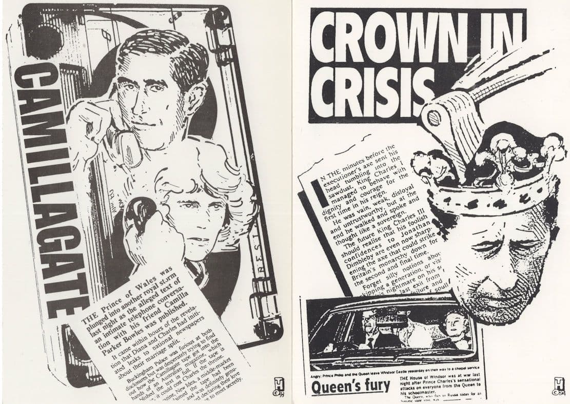 Camillagate Crown In Crisis Prince Charles 2x Royal Comic Postcard s