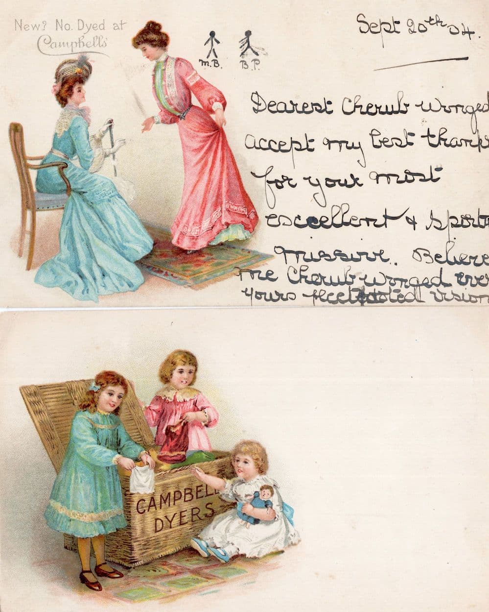 Campbell Dyers The Perth Works 2x Birmingham Cleaners Advertising Postcard s