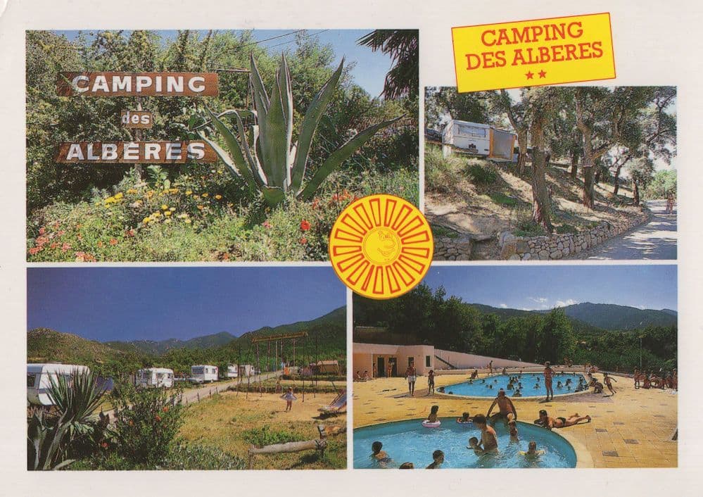 Camping Des Alberes French 1990s Caravan Site Postcard
