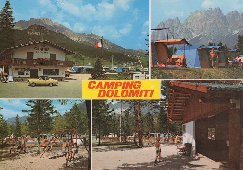 Camping Dolomiti Italian Tent Caravan Park Swings Postcard