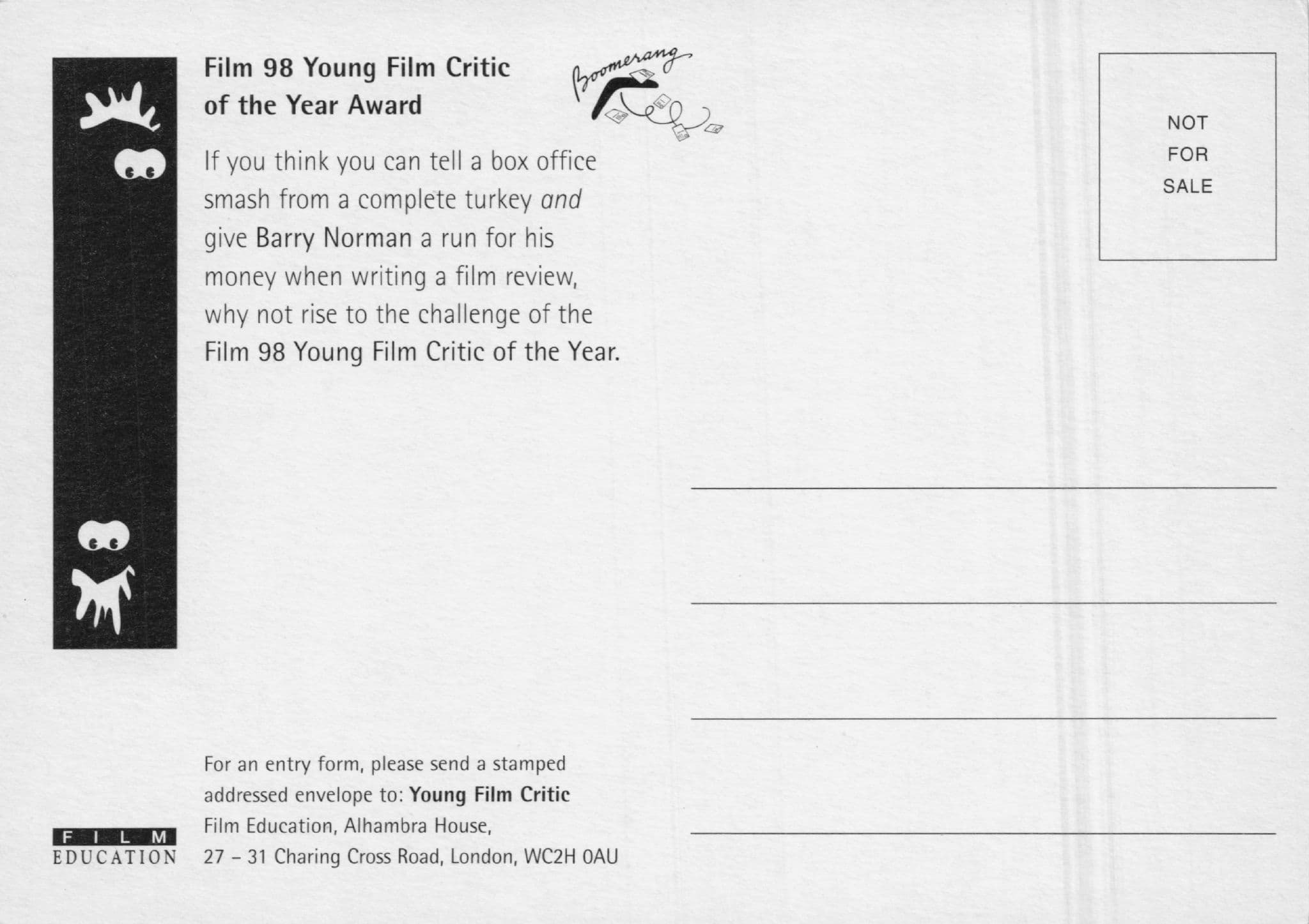 Can You Spot An Oscar Movie vs Turkey Barry Norman Competition Postcard