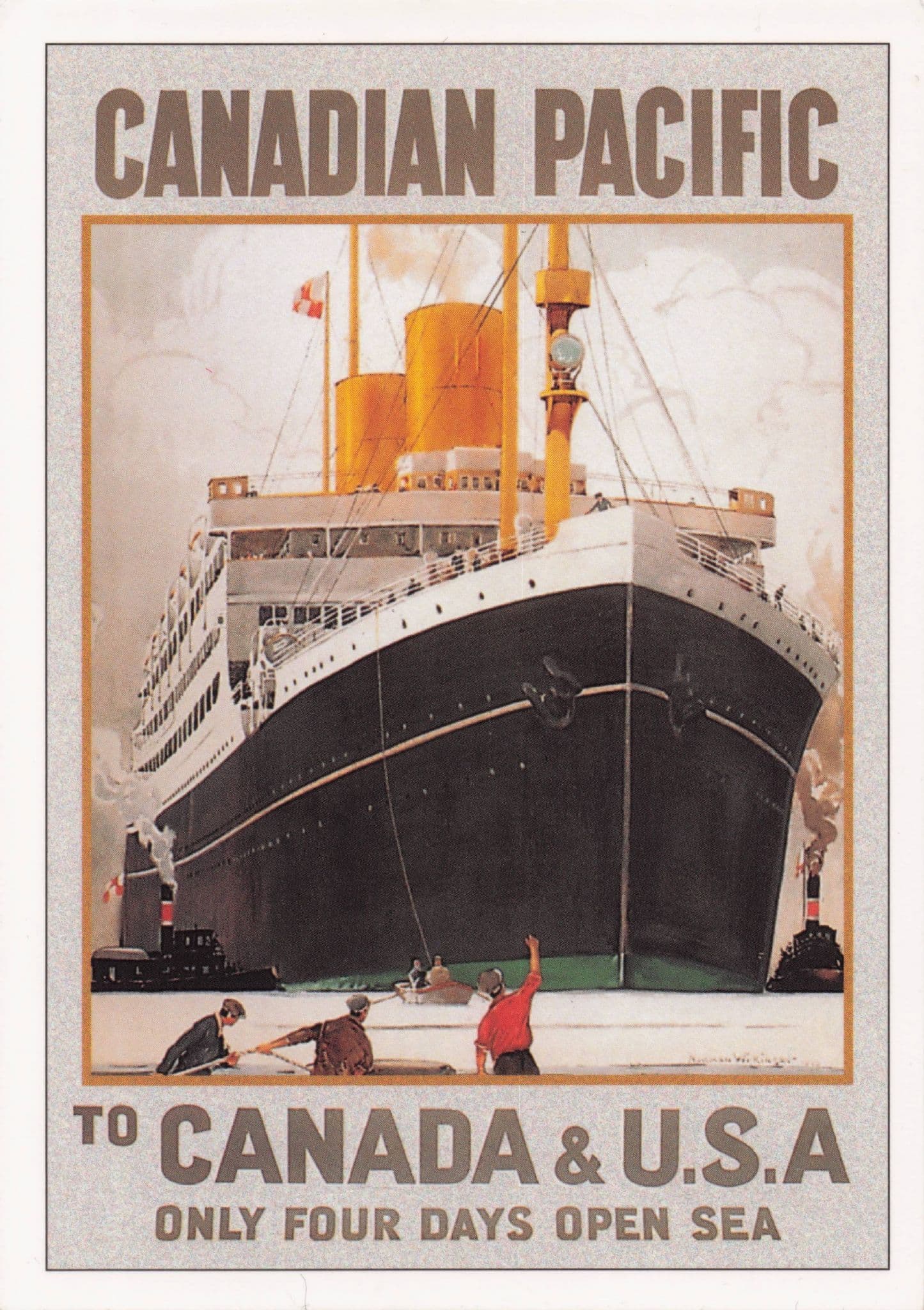Canadian Pacific Cruise Ship Canada To USA Advertising Poster Postcard
