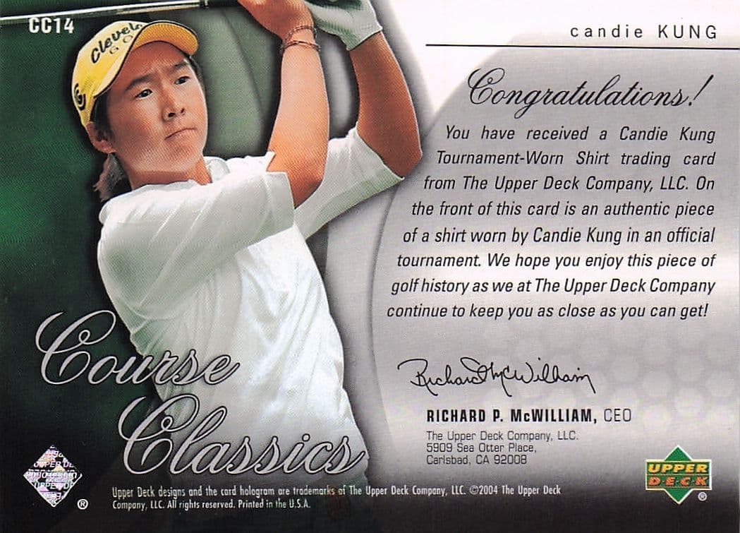 Candie Kung Course Classics 2004 Authentic Tournament Upper Deck Golf Shirt Card