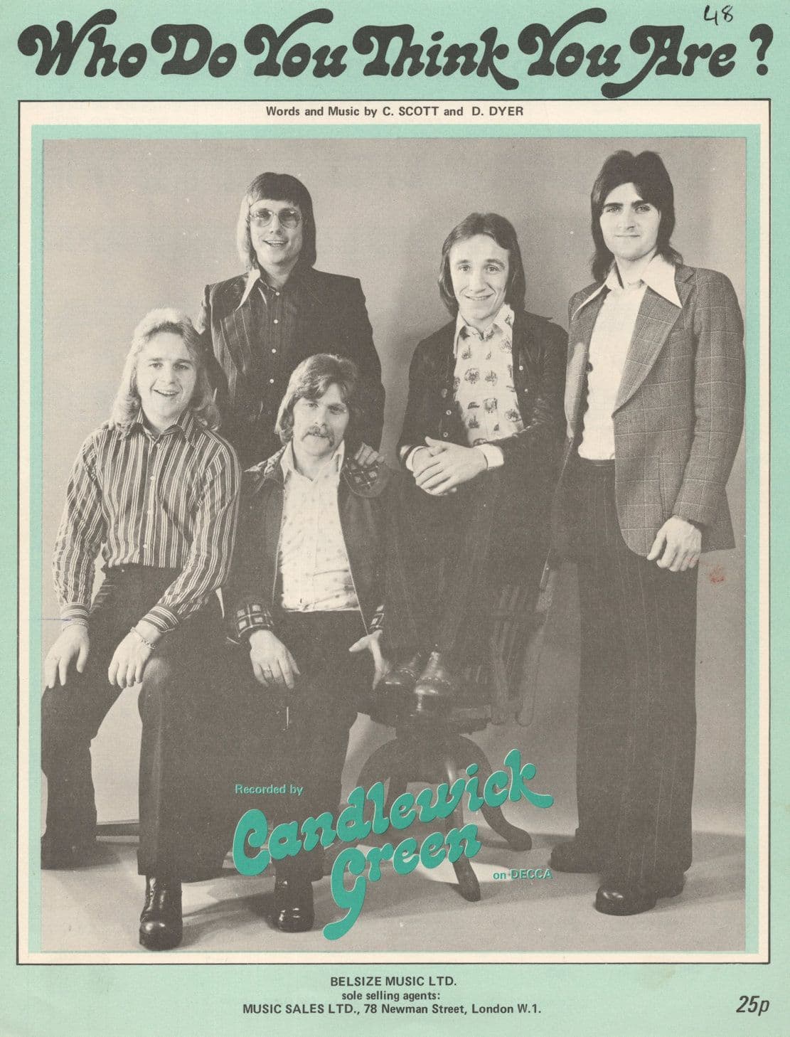 Candlewick Green Who Do You Think You Are 1970s Sheet Music