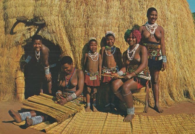 Cane Matting Mat Making Crafts Valley Of A Thousand Hills Natal Africa Postcard