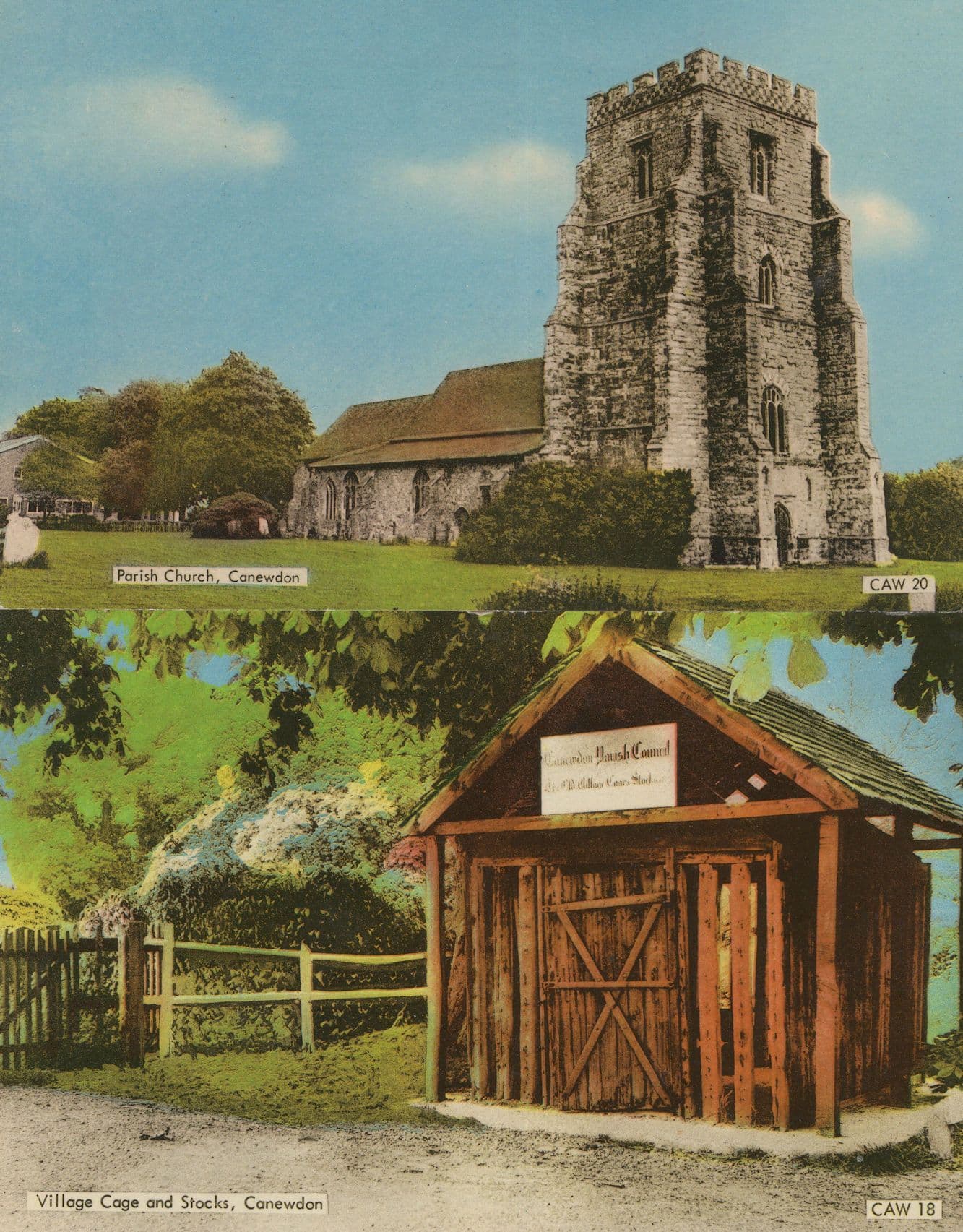Canewdon Essex Village Cage Church 2x 1970s Postcard s