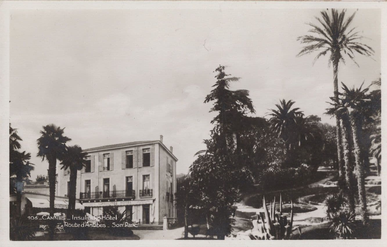 Cannes Insulinde Hotel French Hotel Old Real Photo Postcard