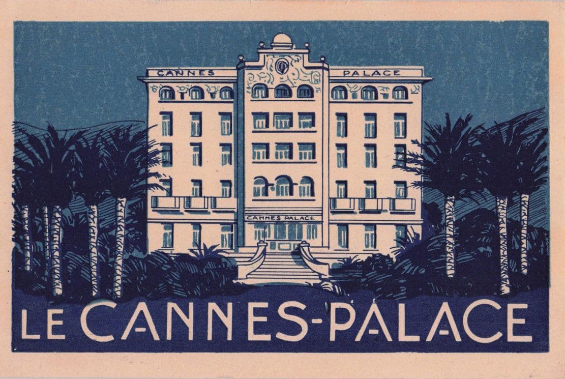 Cannes Palace Antique French Folding Hotel & Menu Postcard Book