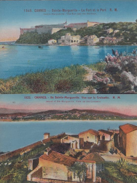 Cannes Sainte Marguerite Croisette & Fort Harbour 2x Antique Postcard s