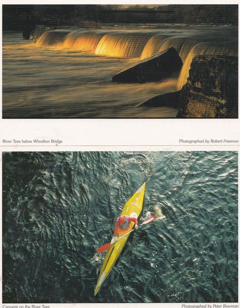 Canoe Boat Canoeist on River Tees Golden Rapids 2x Large Postcard s