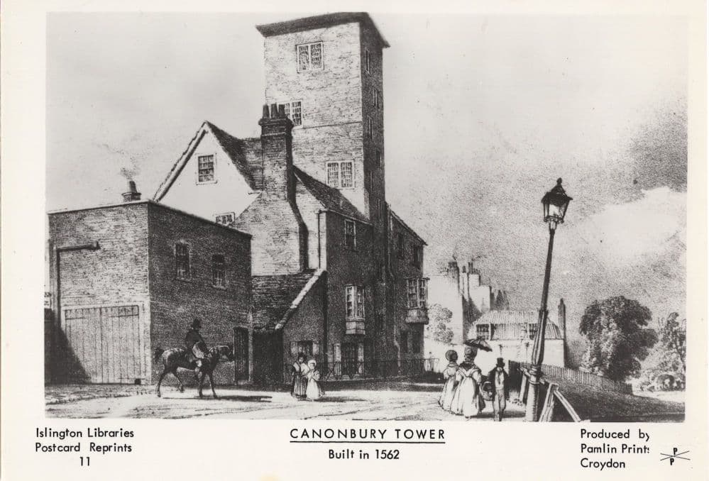 Canonbury Tower Islington London Antique Painting Postcard