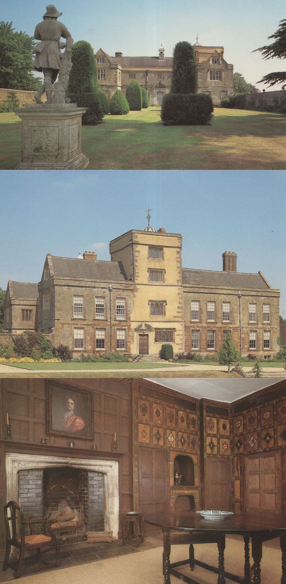 Canons Ashby House Northampton Winter Parlour Aerial 3x Postcard s