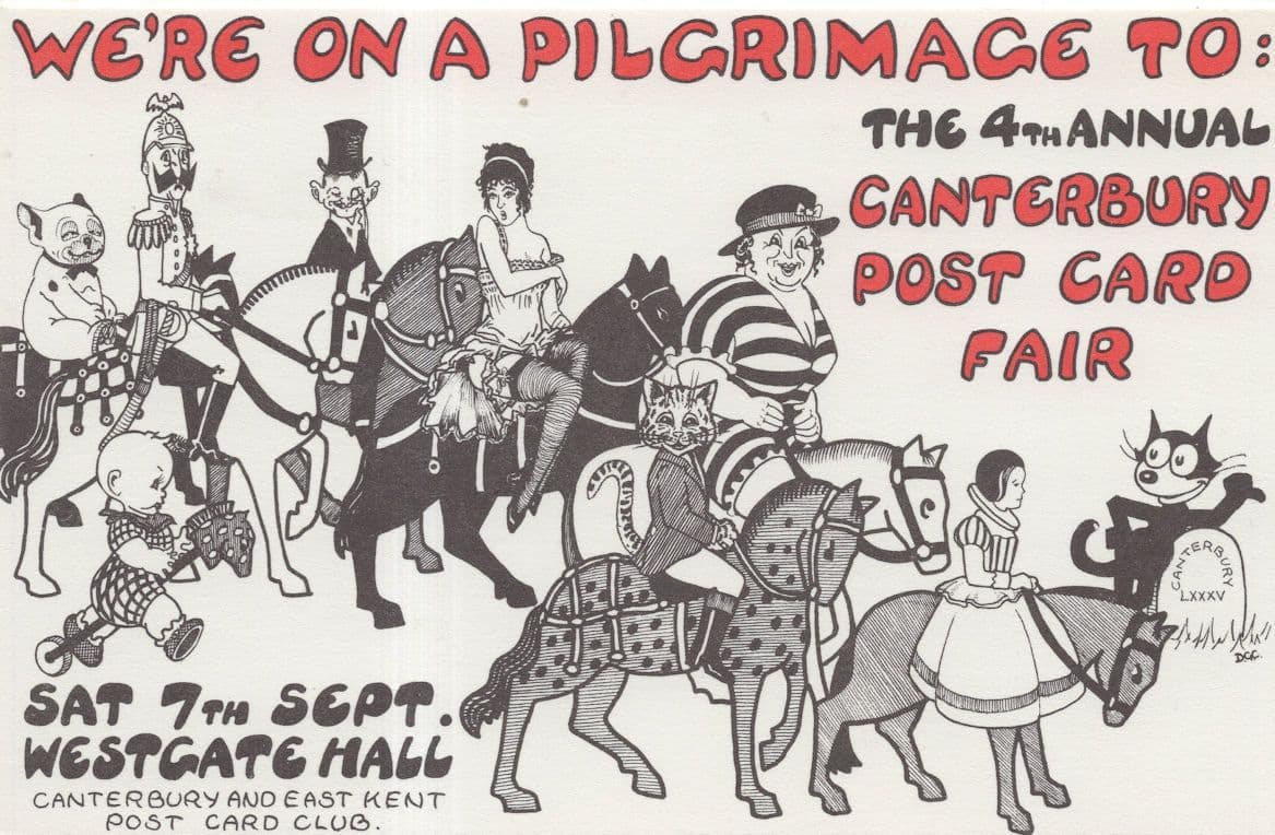 Canterbury Pilgrims Procession Event Advertising Postcard
