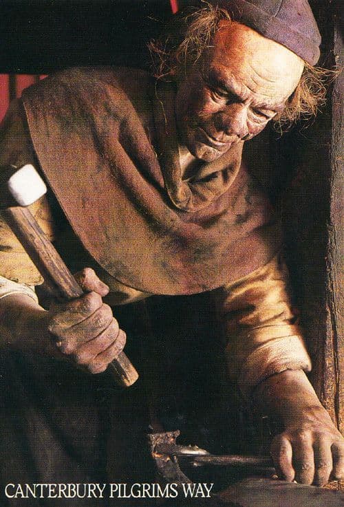 Canterbury Shoe Maker Medieval Waxwork Blacksmith Museum Exhibition Postcard