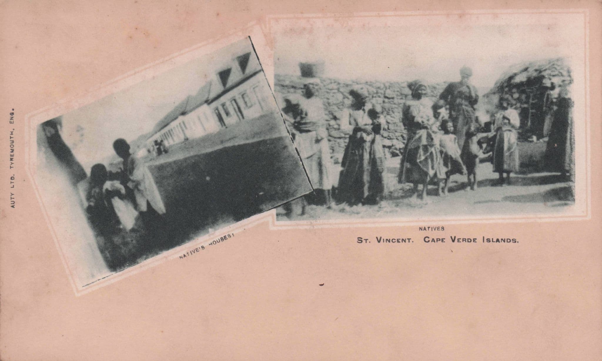 Cape Verde Islands Native Houses Africa Antique Postcard