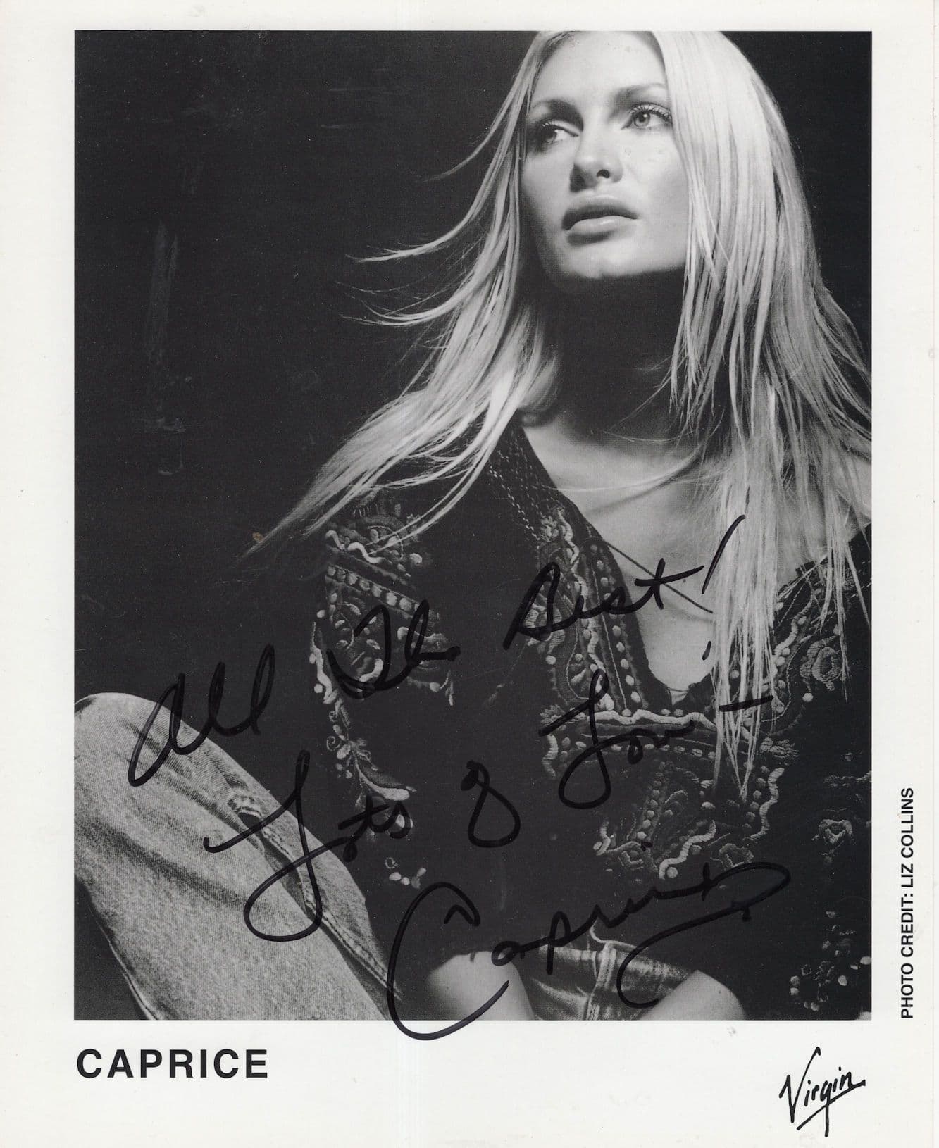 Caprice Bourret Hand Signed 10x8 Virgin Records Photo