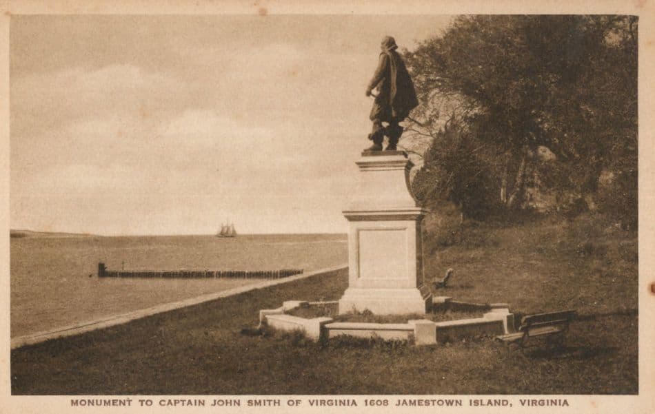 Captain John Smith Monument Statue USA Old Virginia Postcard