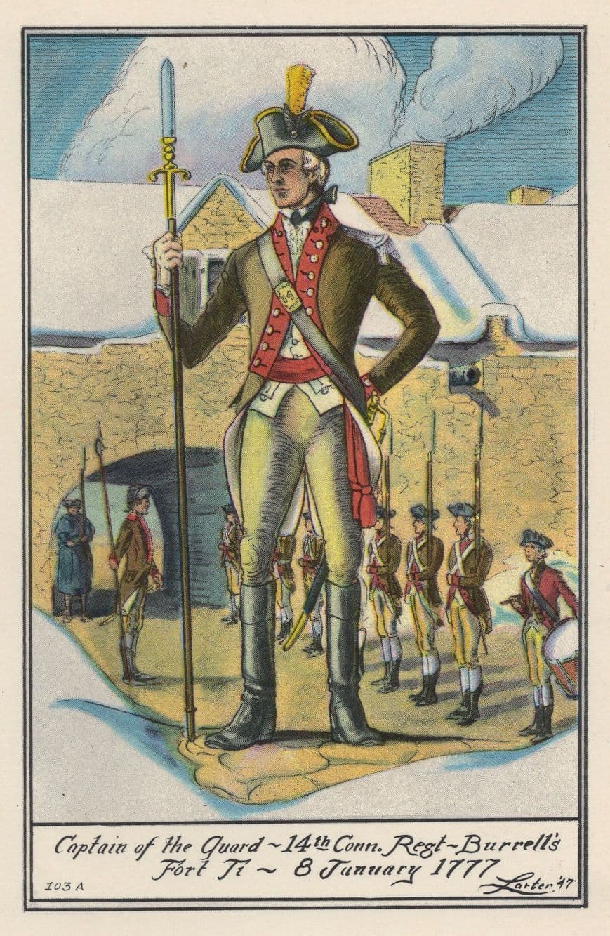 Captain Of The Guard 1777 Canadian Military Uniform Postcard