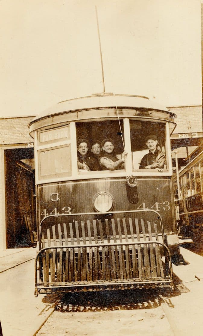 Car Barn American Farm Rakes Train & Drivers Old Photo Postcard