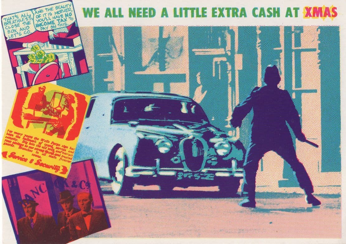 Car Robbery Burglary Cash For Christmas Violence Comic Postcard