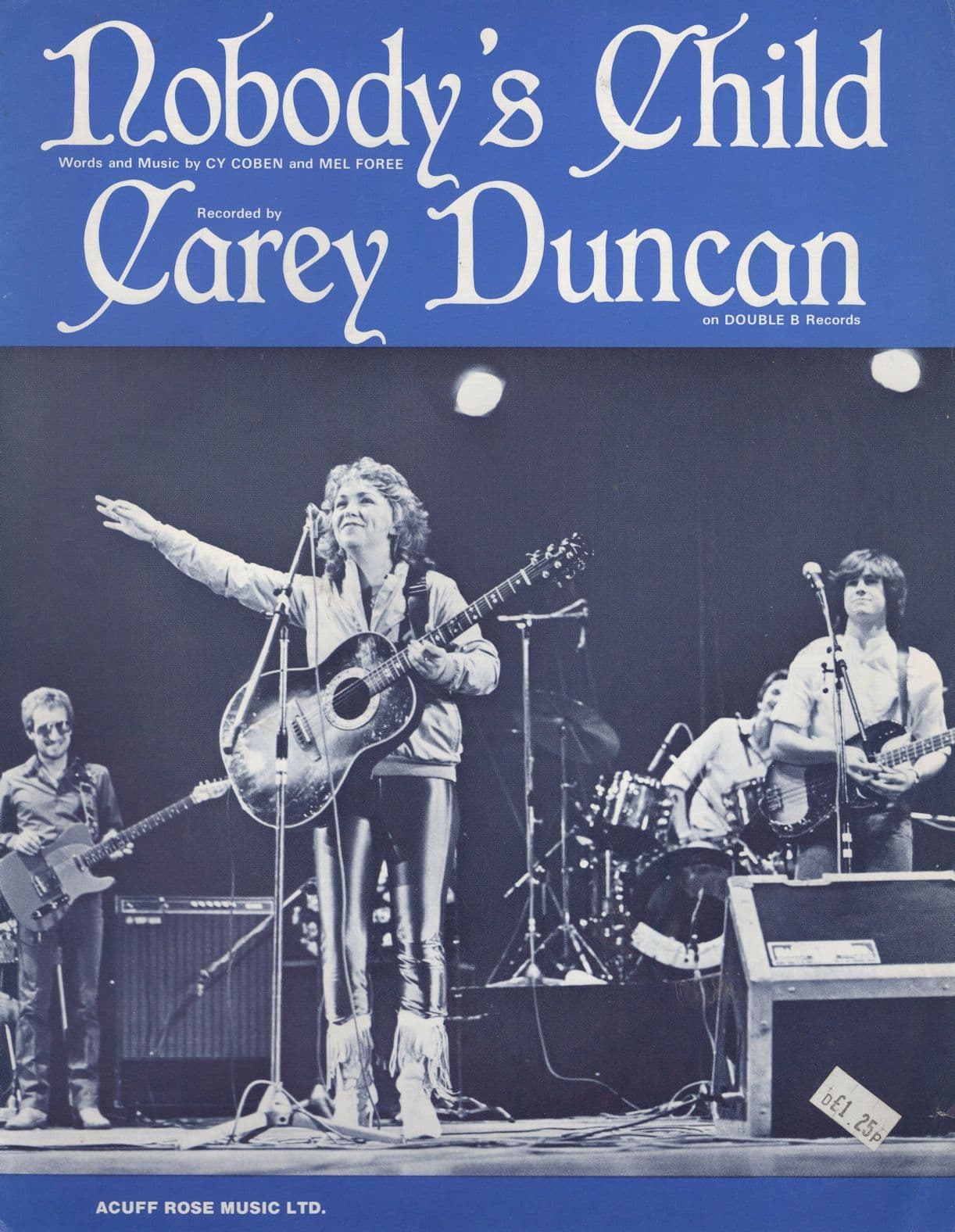 Carey Duncan Nobody's Child 1970s Sheet Music
