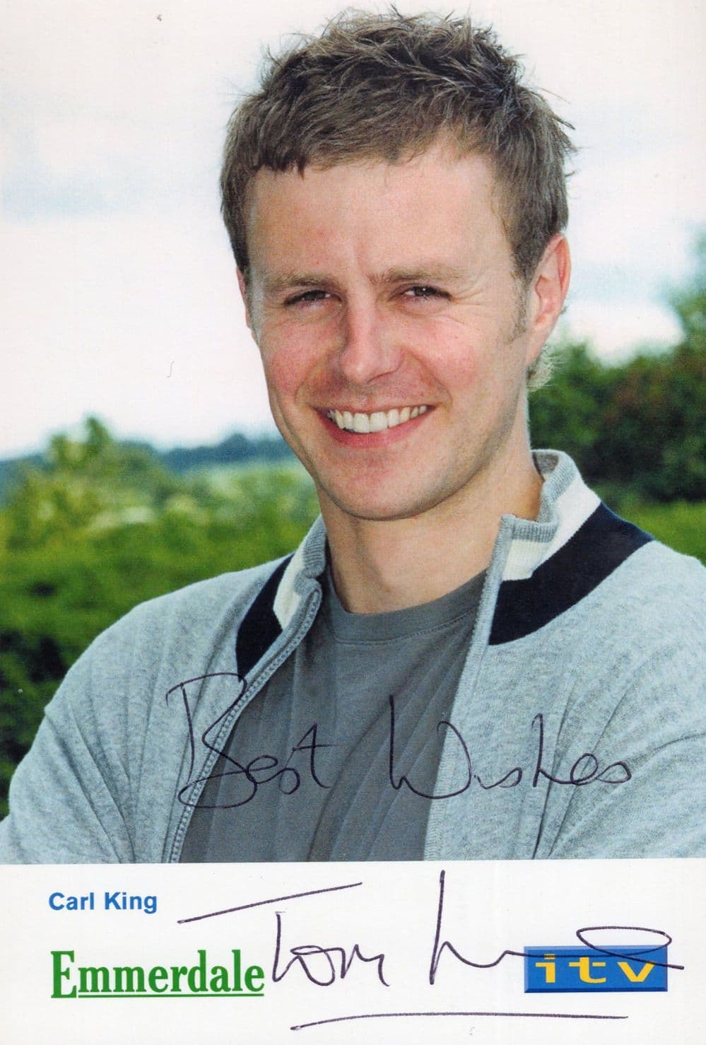 Carl King as Tom Lister Emmerdale Hand Signed Cast Card Photo