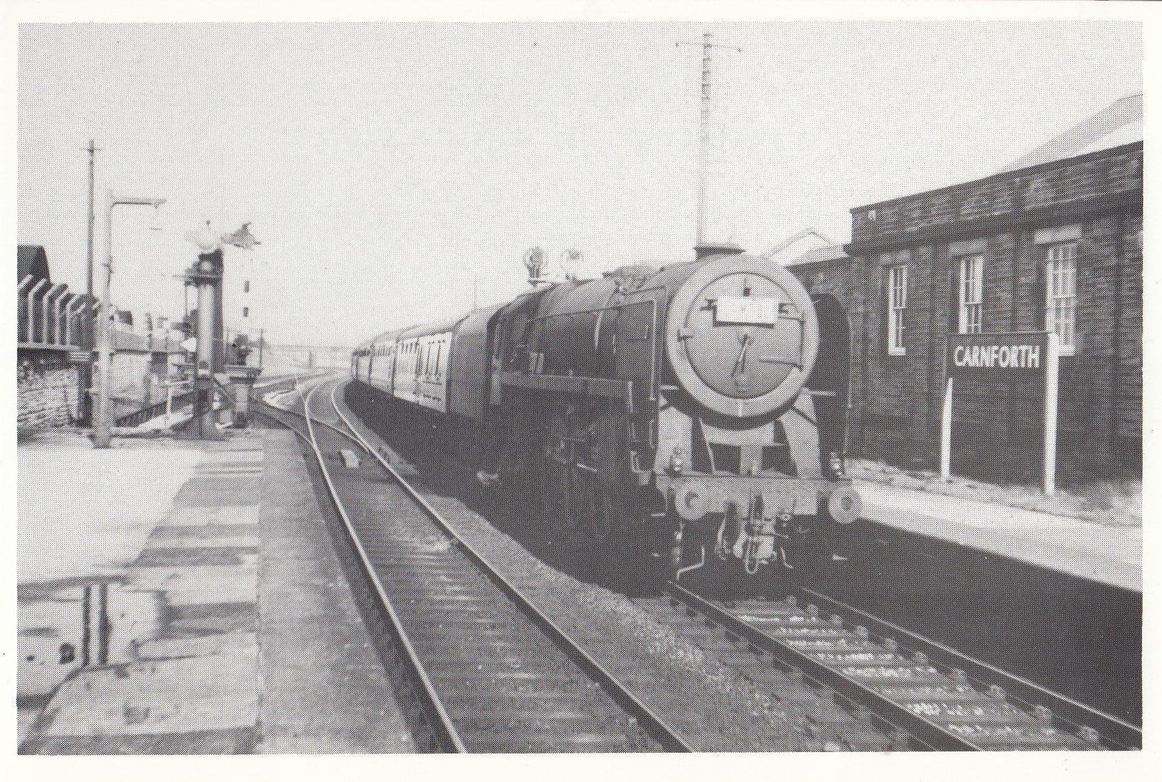 Carnforth Station in 1961 Britannia Class Solway Firth 70049 Train Lancashire Railway Postcard