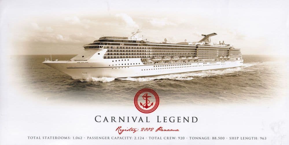 Carnival Legend Car Windscreen Sticker Ferry Liner Ship
