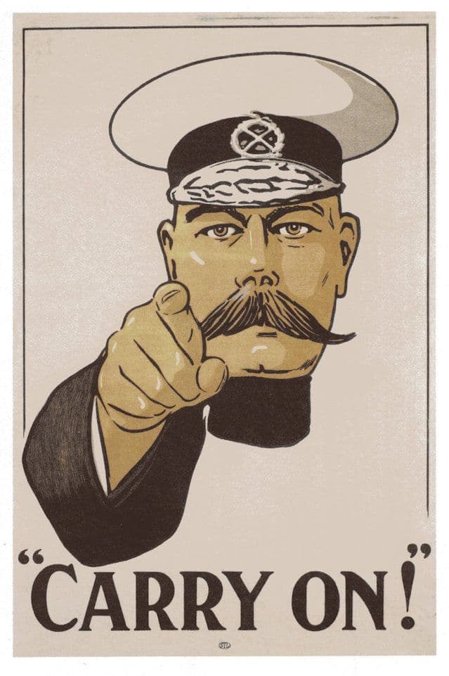 Carry On Field Marshall Kitchener WW1 Recruitment Poster Postcard