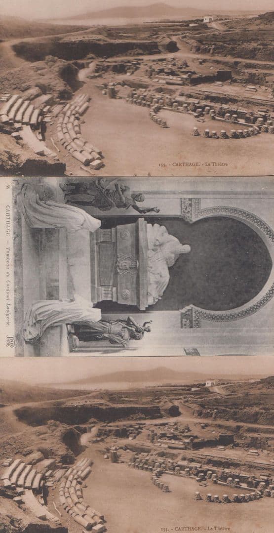 Carthage Theatre Tombeau 3x Antique French Postcard s