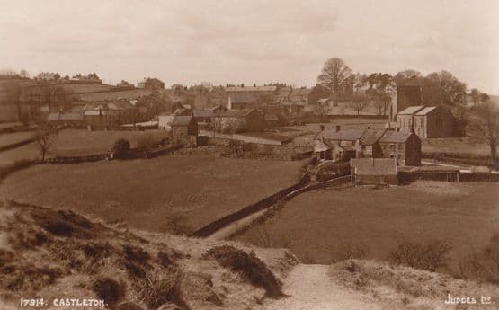 Castleton Green Playing Fields Antique Postcard