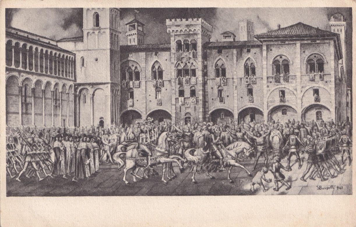 Castruccio Castracani Duke Of Lucca Battle of Altopascio Emperor Italian Postcard