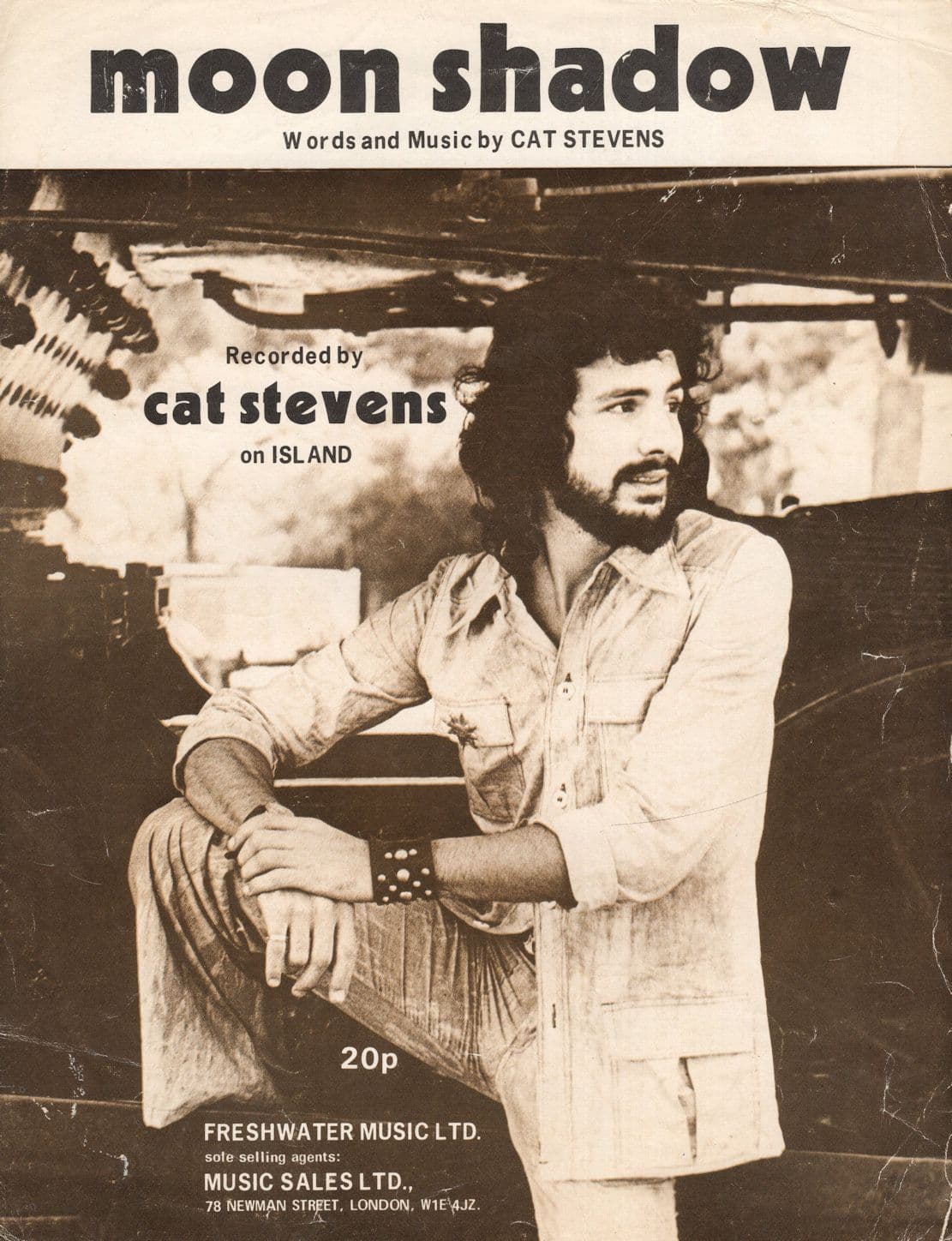 Cat Stevens Moon Shadow Rare 1970s Sheet Music Please Read