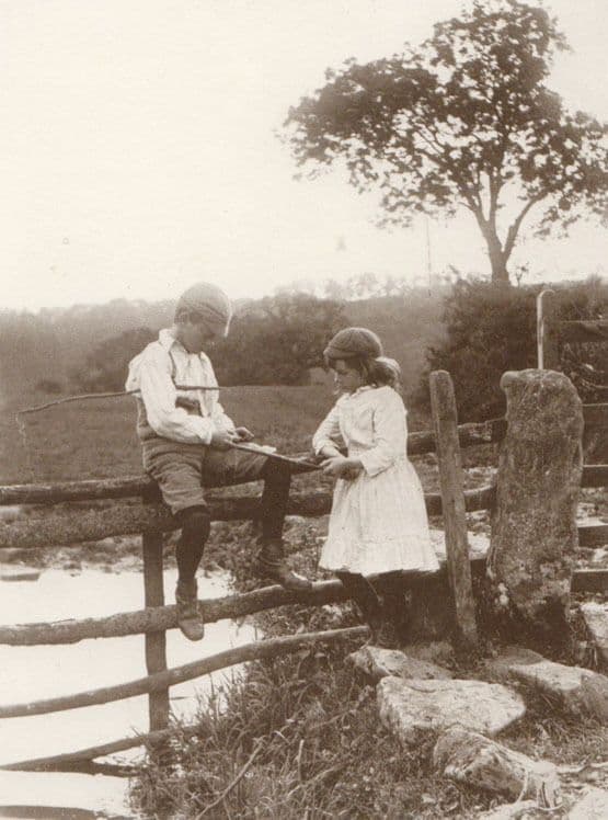 Catching Flies Newts at Glaiside Farm Leeds Victorian View 1970s Photo Postcard