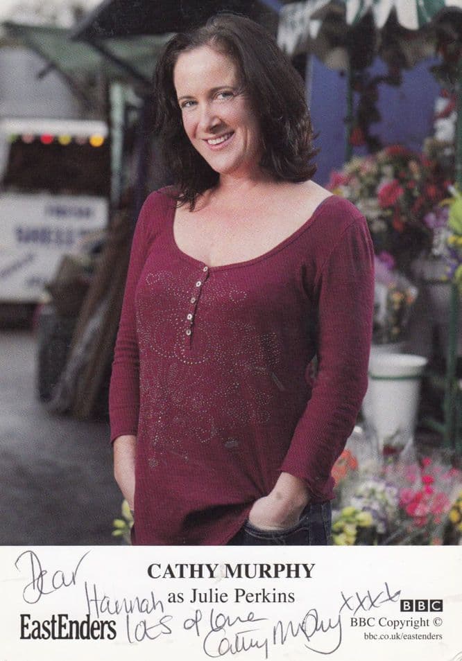 Cathy Murphy as Julie Perkins in Eastenders Hand Signed Cast Card Photo