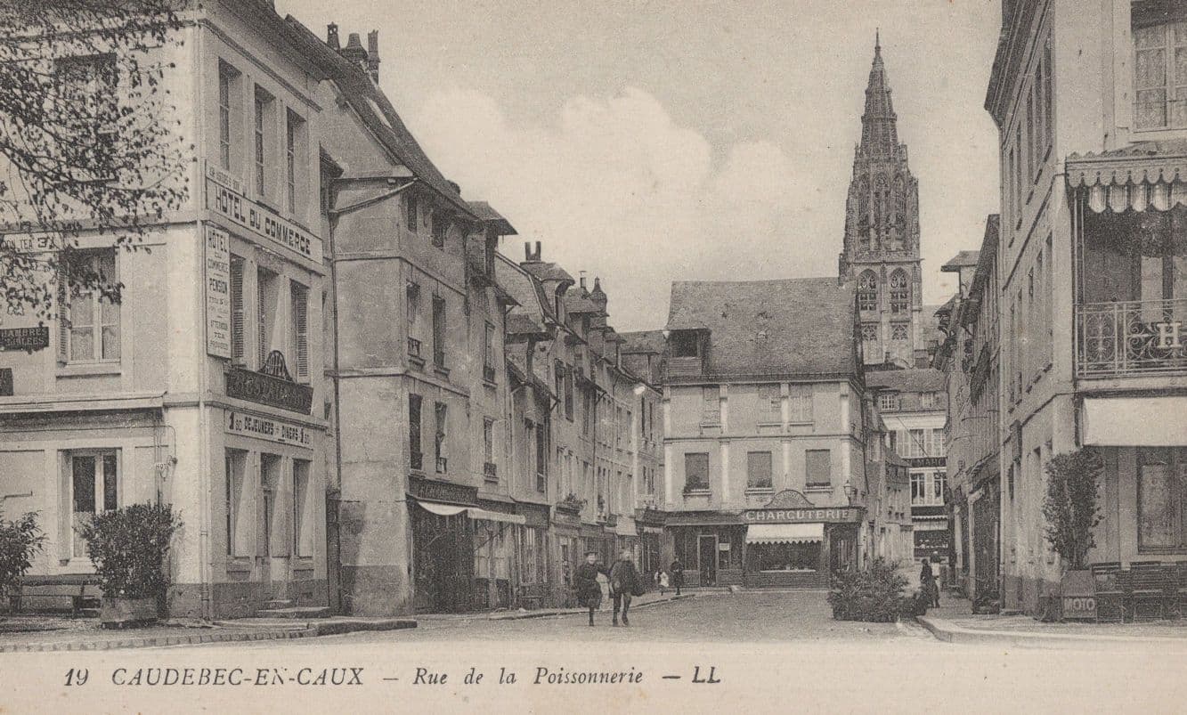 Caudebec En Caux Rue De Poissonnerie Old French Postcard