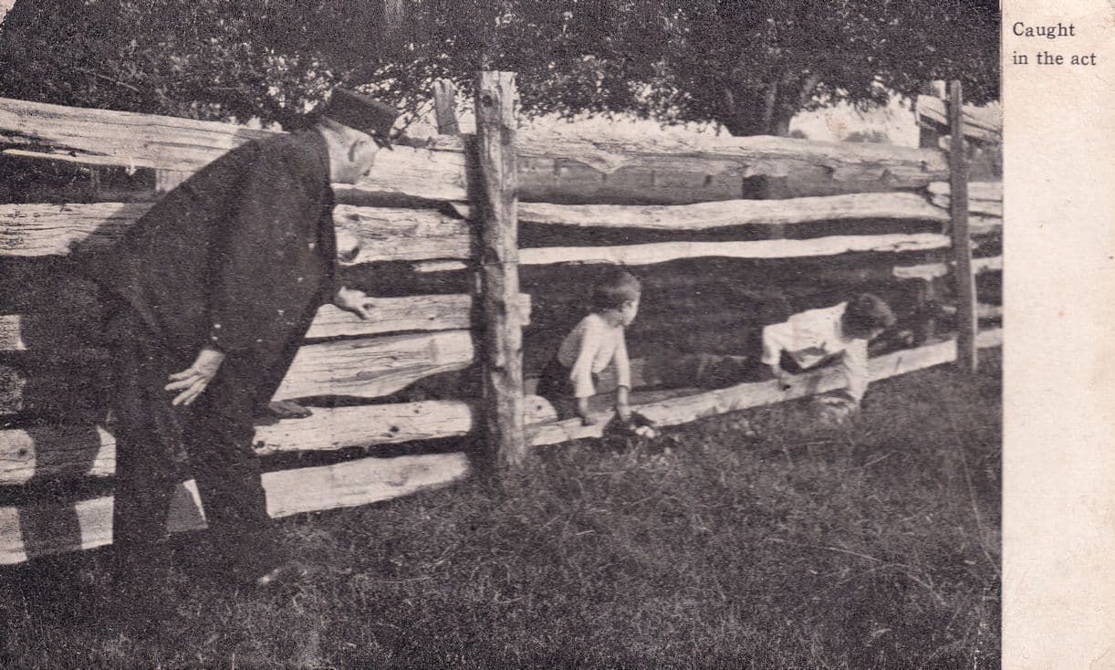 Caught In The Act Canadian Policeman Antique Postcard