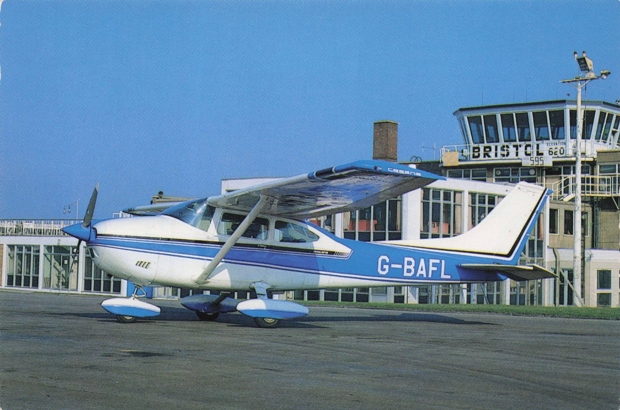 Cessna 182 Skylane Plane at Bristol Airport Booking Postcard