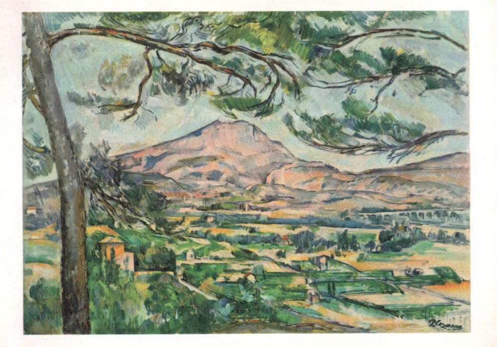 Cezanne Mount Saint Victoire Courtauld Collection London Painting Postcard