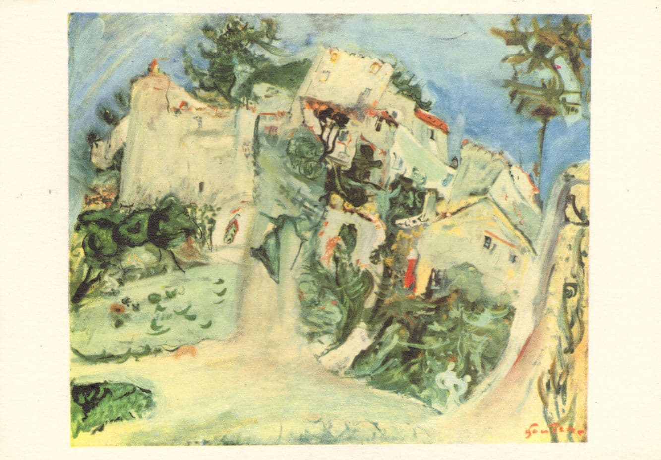 Chaim Soutine Cagnes Landscape Paysage French Painting Postcard