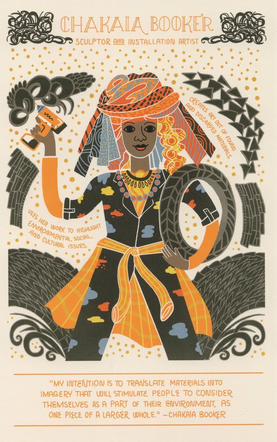 Chakaia Booker American Sculptor Installation Artist Postcard