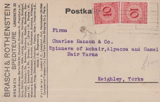 Chales Hanson Keighley Yorkshire Fleece Spinning Mills Mohair Camel Old Postcard
