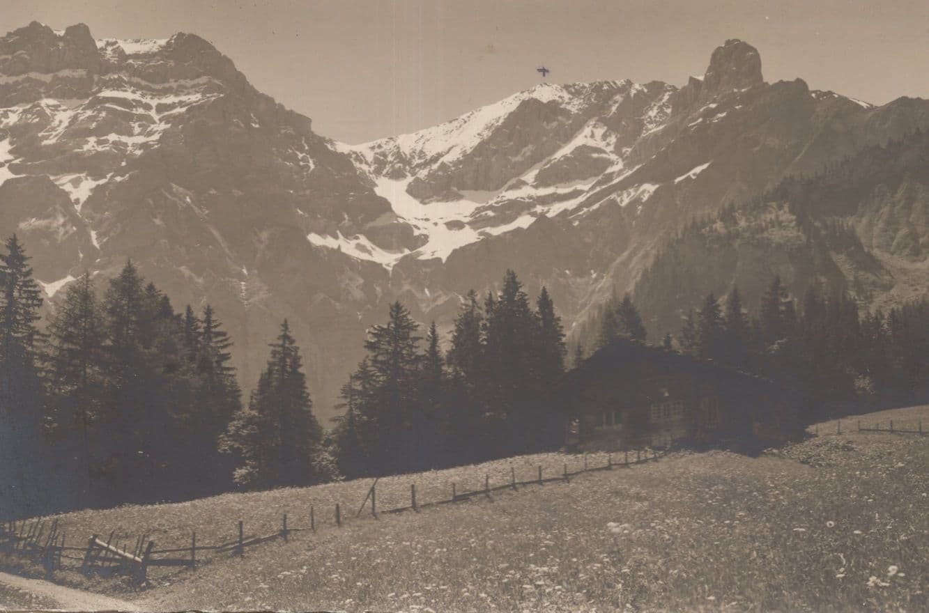 Chalet Bari im Bunderlen Switzerland Adelboden Antique Postcard